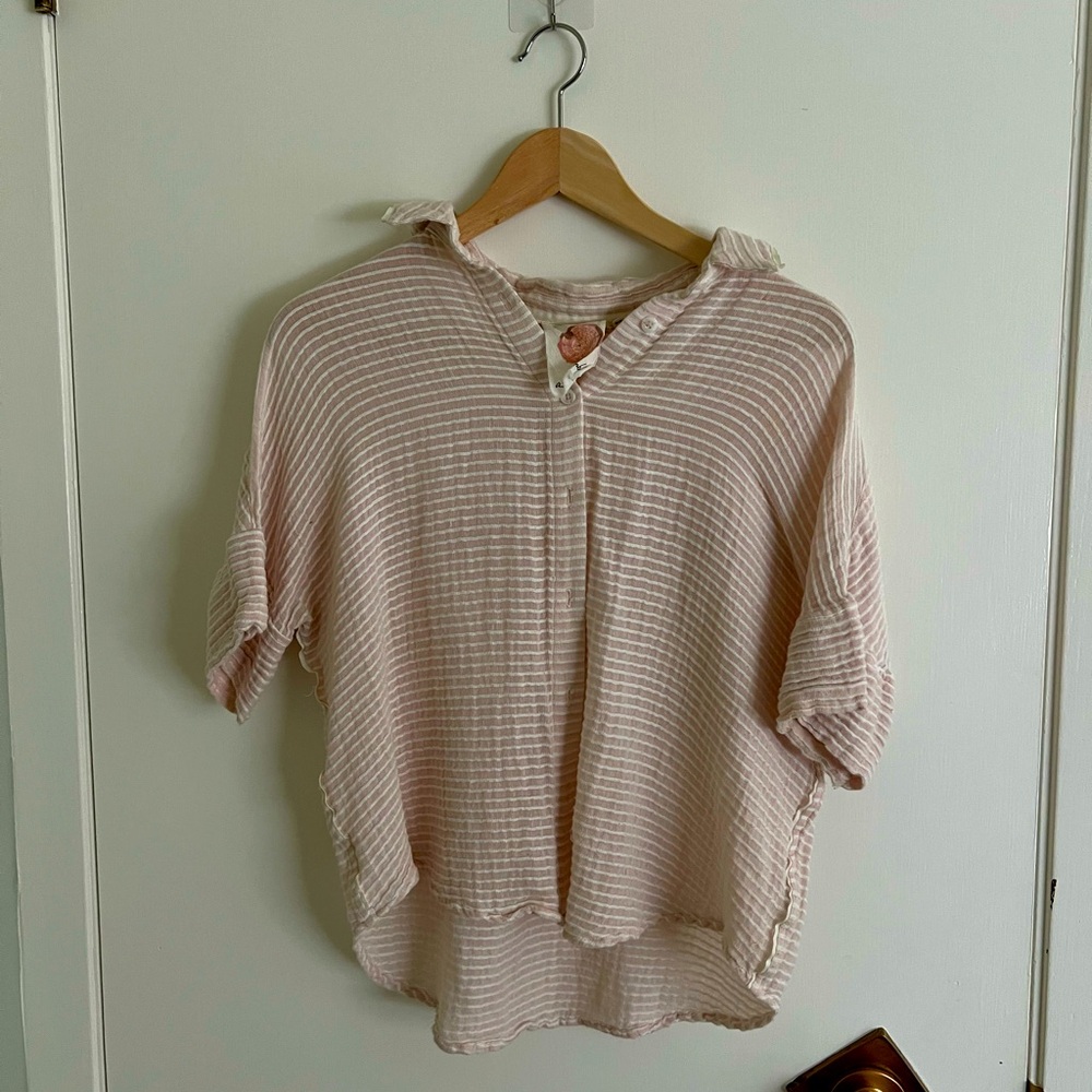 Ash and ember top button down crop